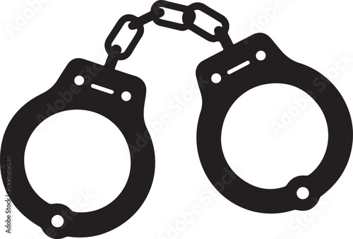 Handcuffs or hand restraints for criminals flat vector icon for law enforcement apps and websites