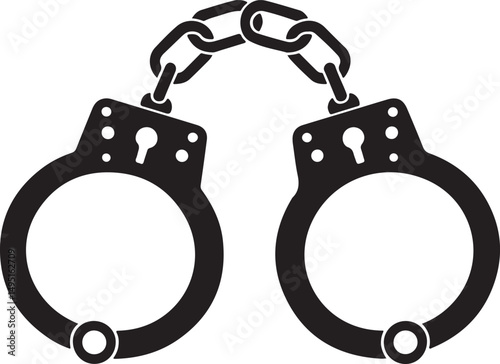 Handcuffs or hand restraints for criminals flat vector icon for law enforcement apps and websites