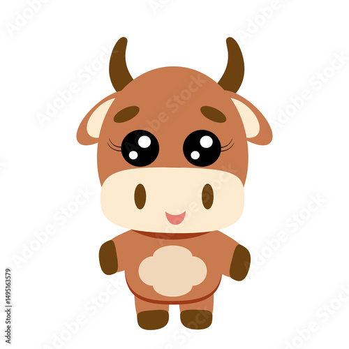 Cute Cartoon Cow Clipart, Kawaii Farm Animal Character