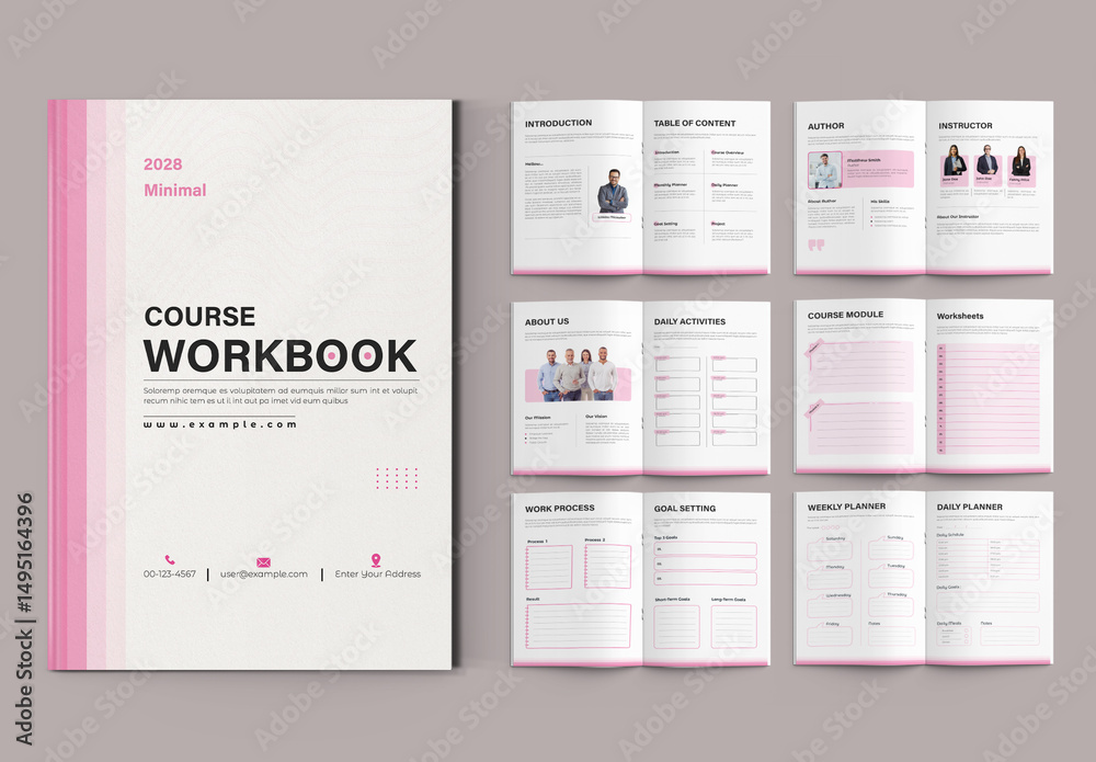 Course Workbook Template Layout Stock Template | Adobe Stock