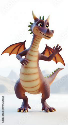 Cheerful dragon welcomes you to its realm
