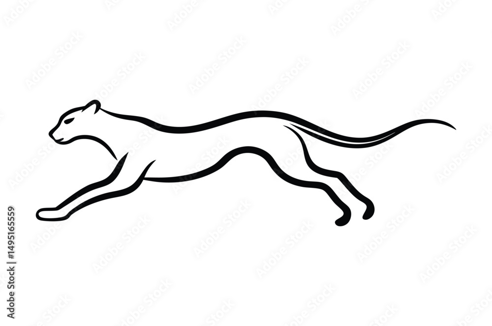 Fototapeta premium Running-cheetah-on white background