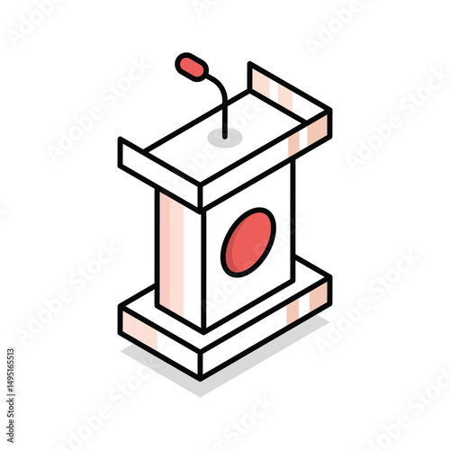A premium isometric style icon of rostrum podium