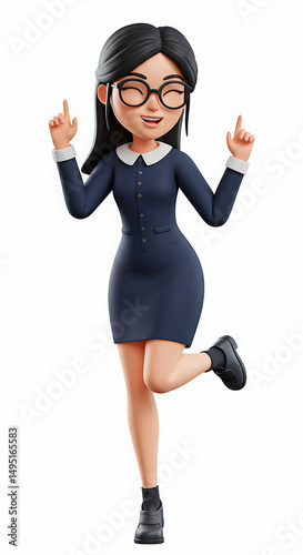 Cheerful lady gesturing with enthusiasm
