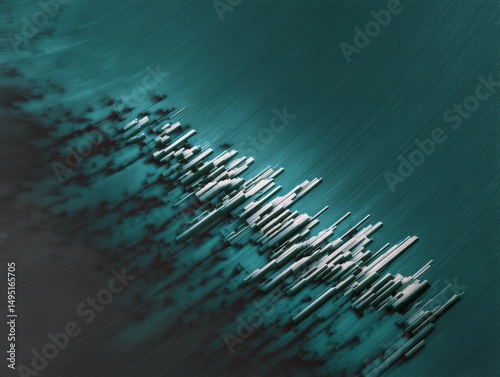 Digital Glitch Pattern with Dusty Broken Bars and Textured Scan