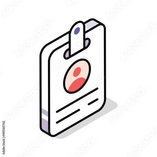 A modern isometric style icon of student ID