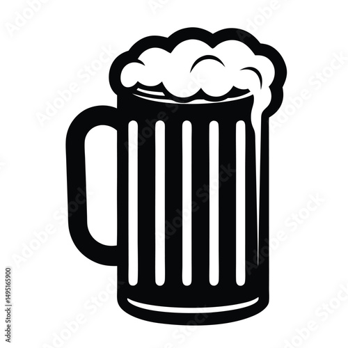 Beer mugs toasting silhouette vector design