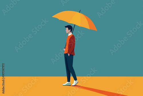 man with umbrella