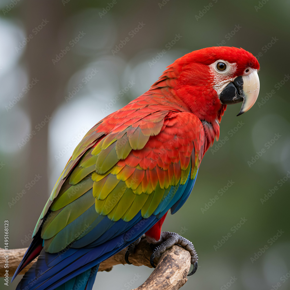 Fototapeta premium Scarlet Macaw Vibrant Bird Image
