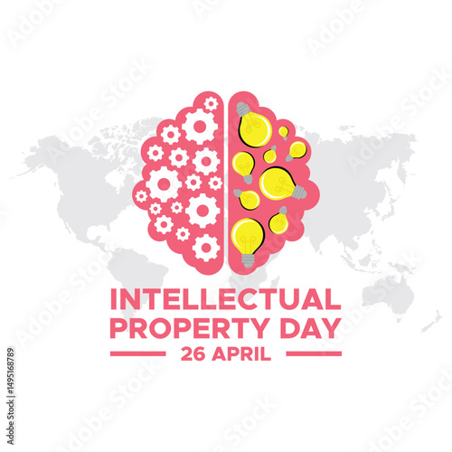 World Intellectual Property Day April 26, Vector banner, flyer, poster and social medial template design. World Intellectual Property Day Vector Illustration. 