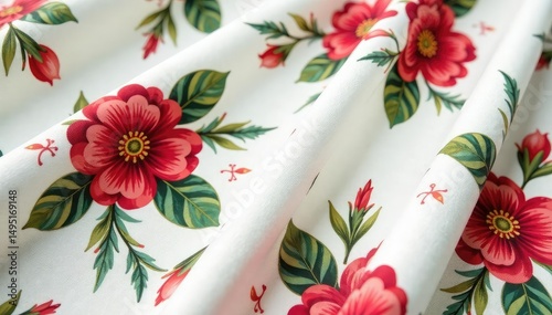 Subtle floral motif on fabric, repeating delicately , background, textile
