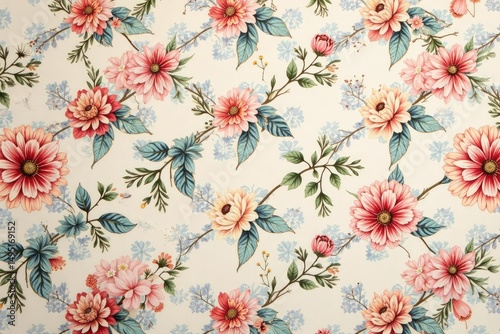 Subtle floral motif repeating seamlessly, ideal for interior decor projects , print, botanical, vintage