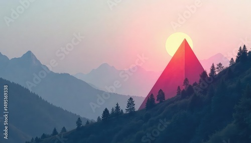 Subtle grayscale triangle motif, minimalist design, texture, monochrome, triangle