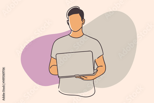 business man holding a blank board