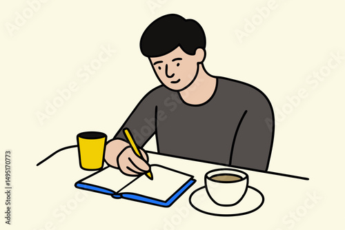 man reading a newspaper