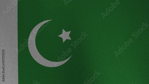 Beautifully Textured Representation of the Pakistani Flag Featuring Iconic Crescent and Star Emblem