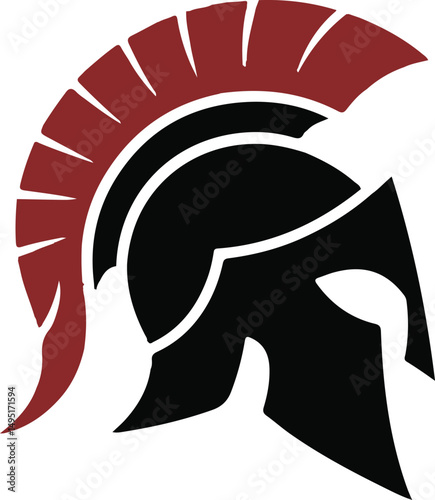 spartan helmet vector icon isolated on white background