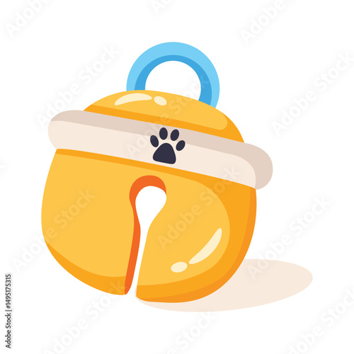 A trendy 2d icon of ringing cat bell
