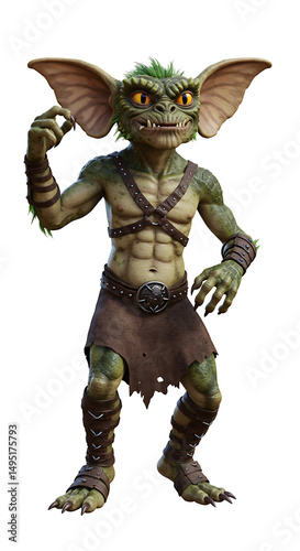 Green goblin warrior with menacing grin