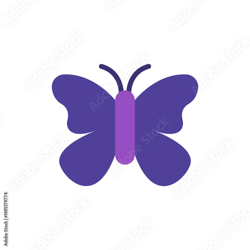 Stylized butterfly symbol with translucent wings representing grace and transformation