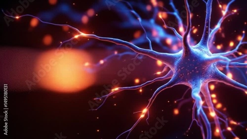 Neural Network Synapse Animation Brain Connection and AI Concept