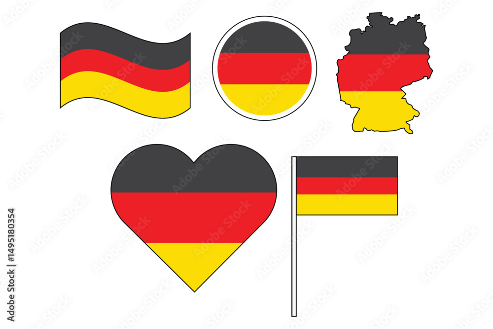 Obraz premium set of badges with flag of Germany vector illustration