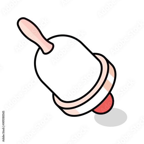 A well designed isometric icon of ringing bell
