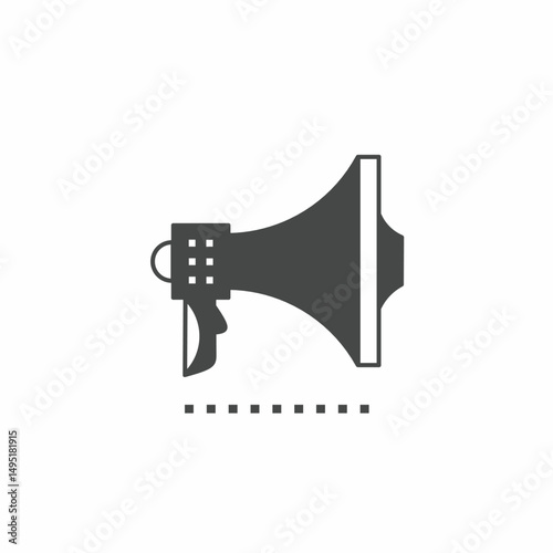 Vector icon template. Black and white megaphone icon design. Stock vector template.