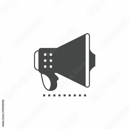 Vector icon template. Black and white megaphone icon design. Stock vector template.