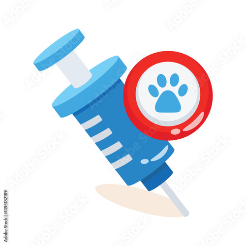 A 2d icon showing pet injection syringe