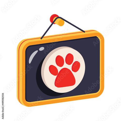 A premium 2d icon representing hanging vet board