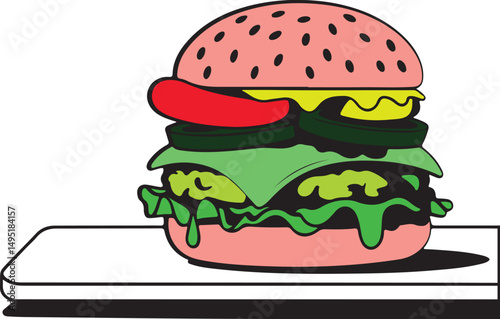 burger illustration art