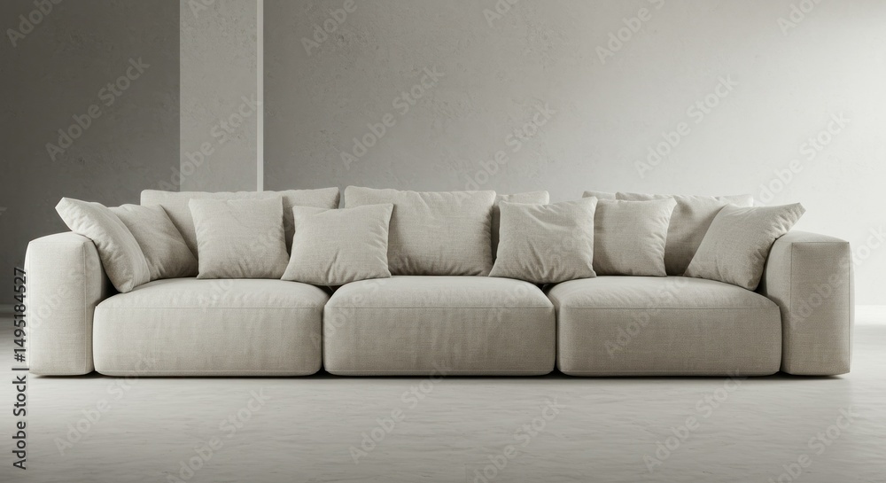 Modern Minimalist Living Room with Beige Sofa Modern Minimalist Living Room with Beige Sofa