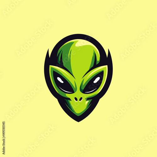 Esports logo featuring a green alien head designed for a gaming team or event