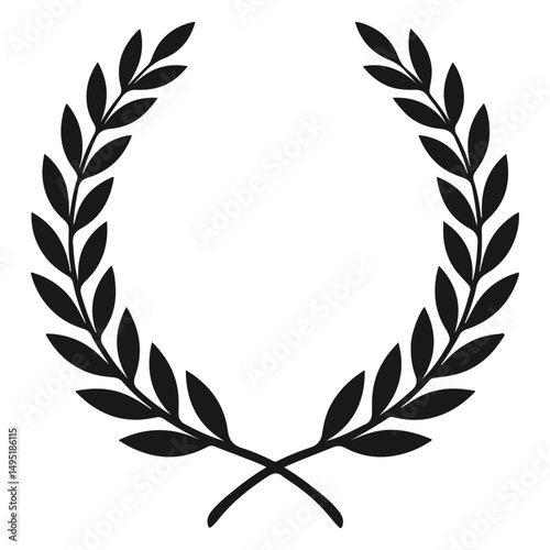Laurel sign black logo silhouette vector