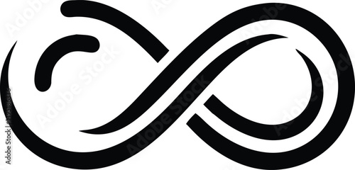 Simple monoline infinity symbol logo design with transparency