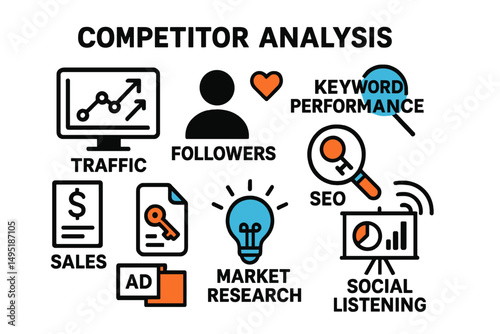 Competitor analysis in digital marketing focuses on key metrics for growth and strategy enhancement