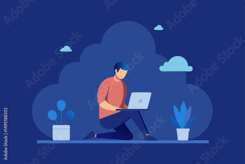 business man with laptop