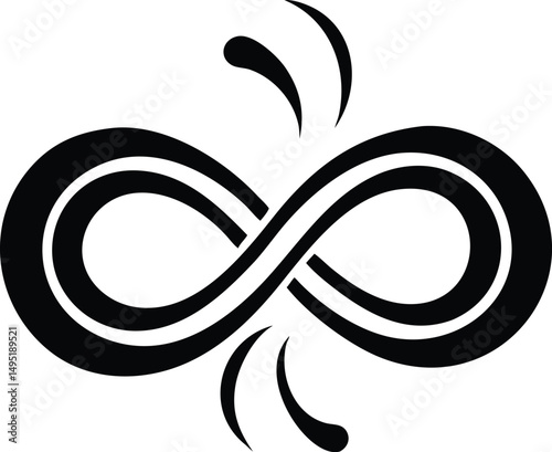 Simple infinity symbol logo in monoline style vector illustration