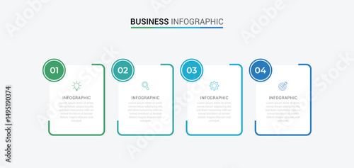 Business infographic template with 4 options, steps, process chart. Can be used for workflow layout, diagram, annual report, web design