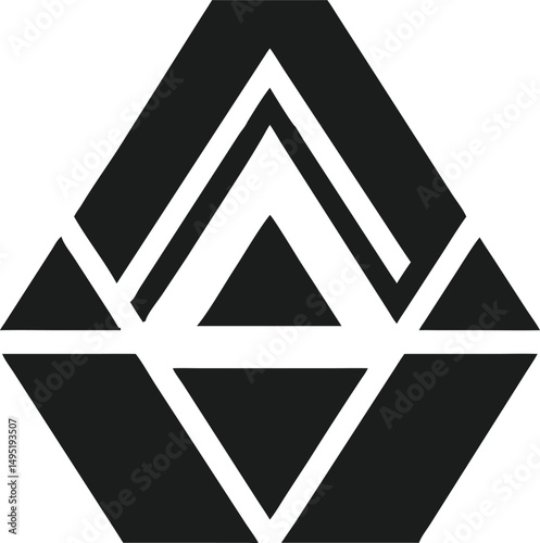 Simple geometric triangle logo in black with centered symmetry