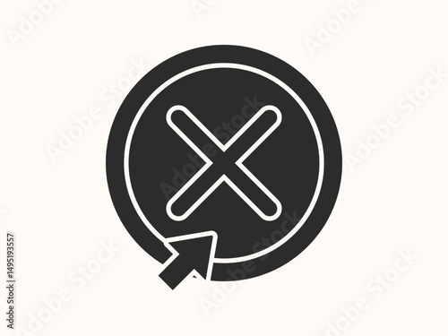 vector close app icon featuring an "X" symbol
