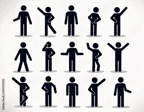Office Actions Stickman Vector Set