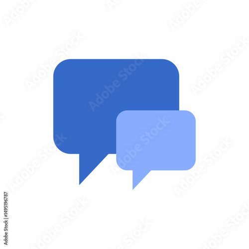 Overlapping speech bubble illustration with subtle gradation and transparent backdrop
