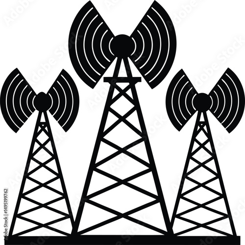radio tower isolated on white