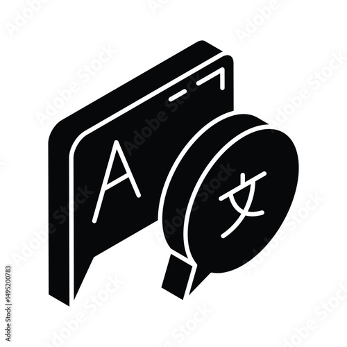 A captivating isometric filled icon of language exchange