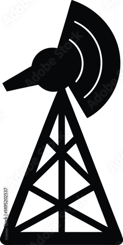 wind turbine on black