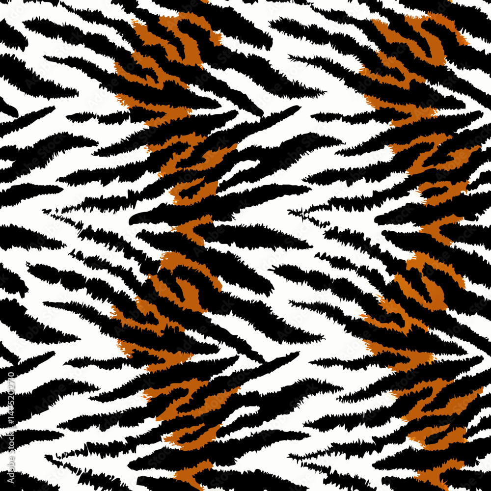 Fototapeta premium tiger fur texture vector design illustration 