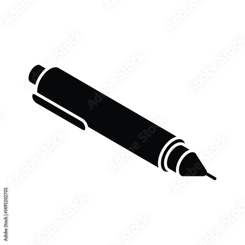 An editable isometric icon of blue ballpoint pen