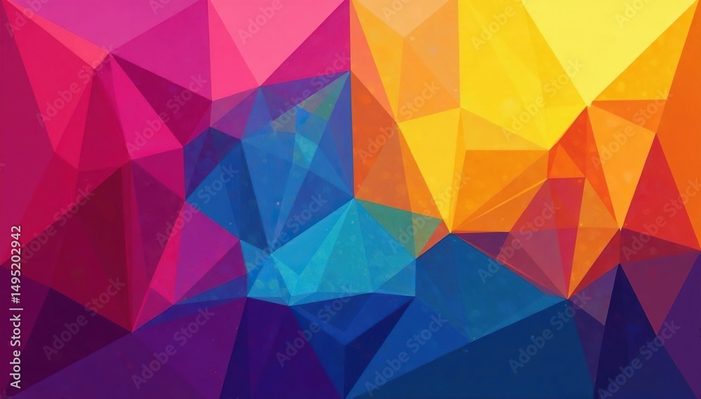 Obraz premium Geometric abstract shapes, vibrant color blocks, modern, vibrant, neon